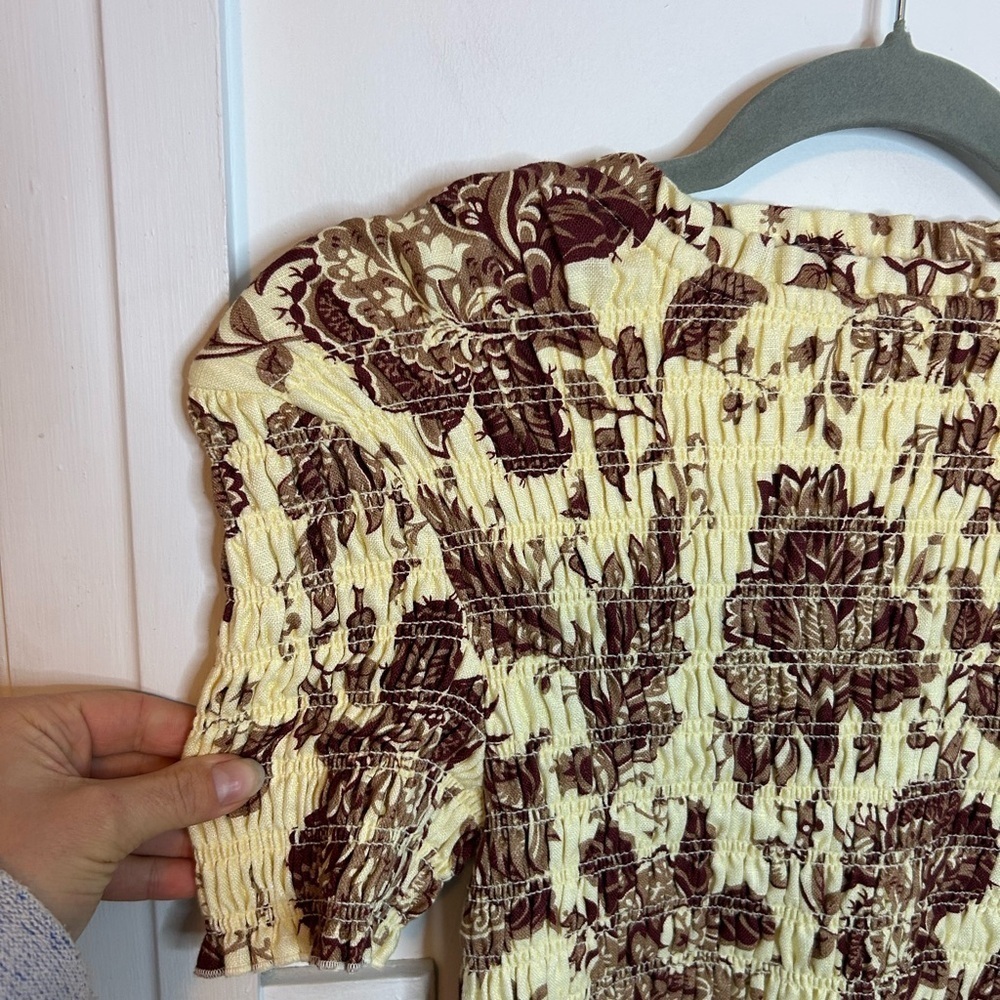 Nwt Sir The Label Rei Short Sleeve Floral Smocked Mini Dress — image 7 of 7